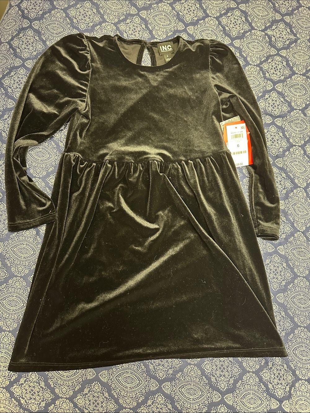 INC International Concepts Black Velvet Dress